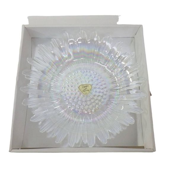 Craft Happy Happening Japan Kamei Iridescent Carnival Class Sun Flower Dish - Picture 1 of 8